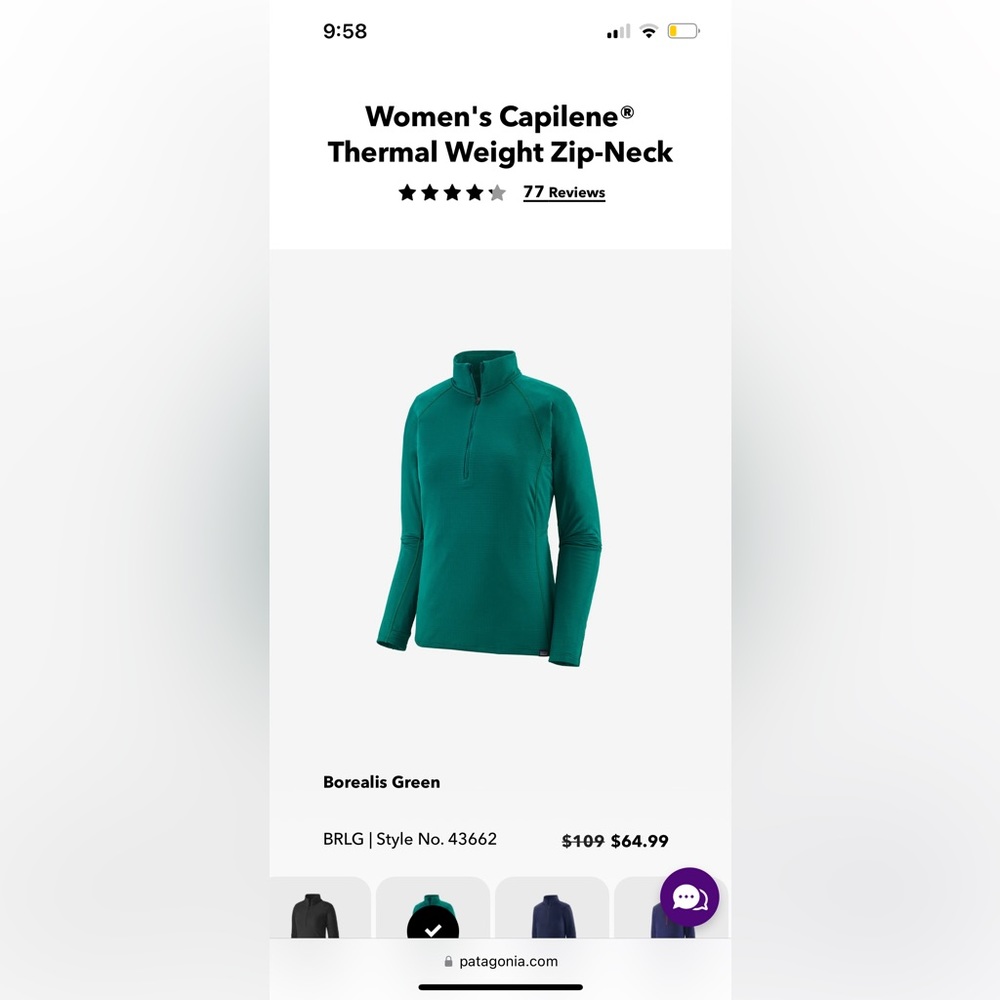Patagonia thermal weight cap Ilene baselayer